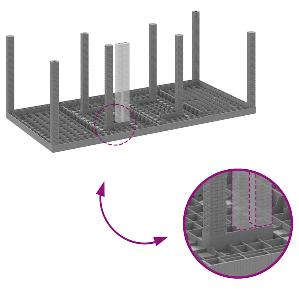 Tavolo da Giardino Grigio chiaro 200 x 100 x 73 cm polyrattan 871691