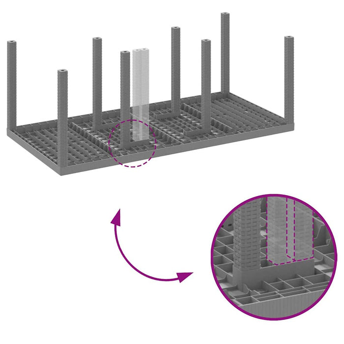 Tavolo da Giardino Grigio chiaro 200 x 100 x 73 cm polyrattan 871691