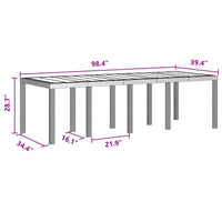 Tavolo da Giardino Marrone 250 x 100 x 73 cm polyrattan 871693