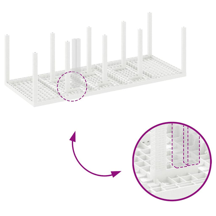 Tavolo da Giardino Bianco 250 x 100 x 73 cm polyrattan 871694