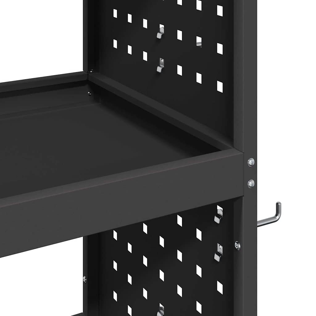 Carrello per Attrezzi con lo scaffale Nero 75 x 35 x 73 cm 874539