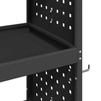 vidaXL Carrello per Attrezzi con lo scaffale Nero 75 x 35 x 73 cm