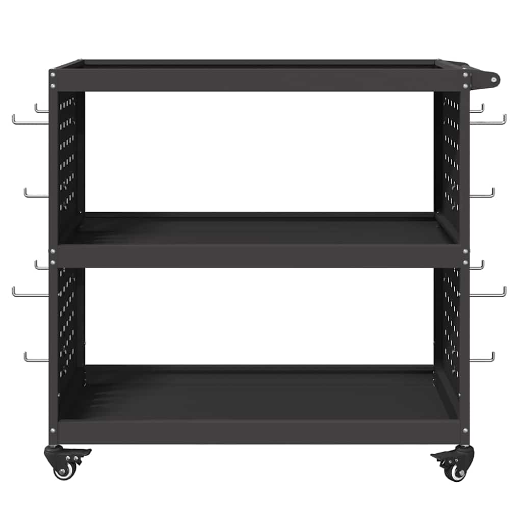 Carrello per Attrezzi con lo scaffale Nero 75 x 35 x 73 cm 874539