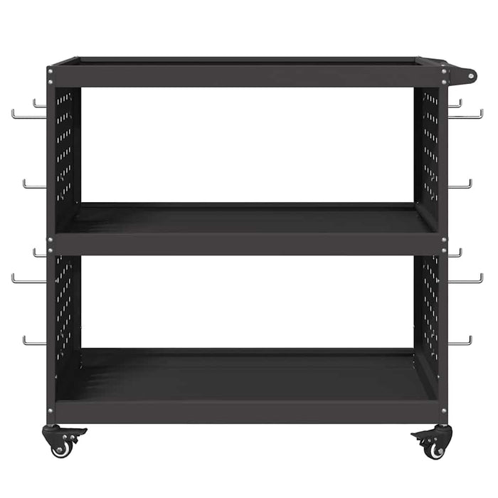 Carrello per Attrezzi con lo scaffale Nero 75 x 35 x 73 cm 874539