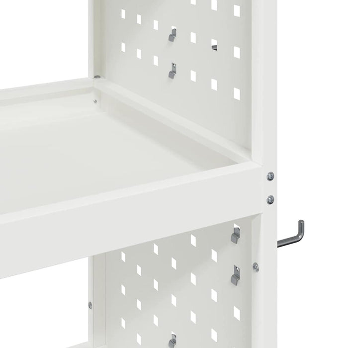 vidaXL Carrello per Attrezzi con lo scaffale Bianco 75 x 35 x 73 cm
