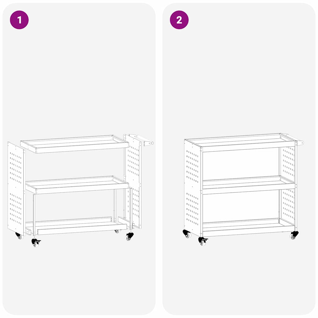 vidaXL Carrello per Attrezzi con lo scaffale Bianco 75 x 35 x 73 cm