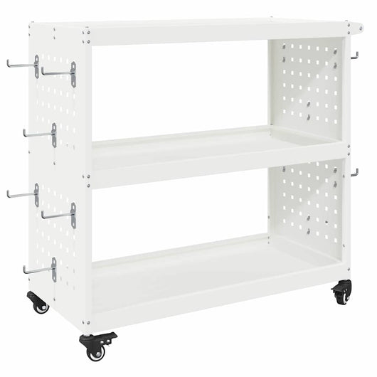 vidaXL Carrello per Attrezzi con lo scaffale Bianco 75 x 35 x 73 cm