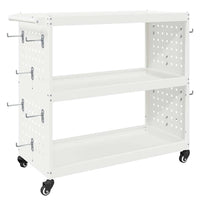 vidaXL Carrello per Attrezzi con lo scaffale Bianco 75 x 35 x 73 cm
