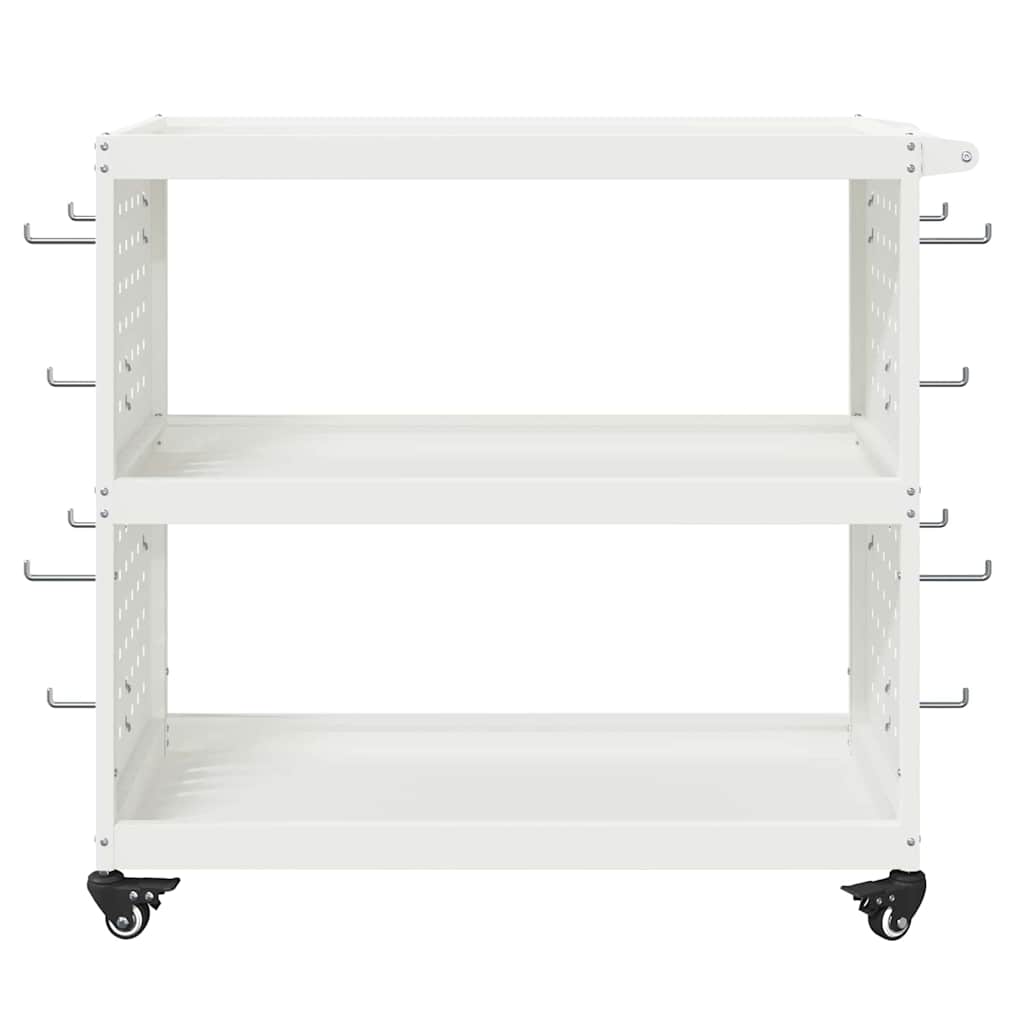 Carrello per Attrezzi con lo scaffale Bianco 75 x 35 x 73 cm 874540