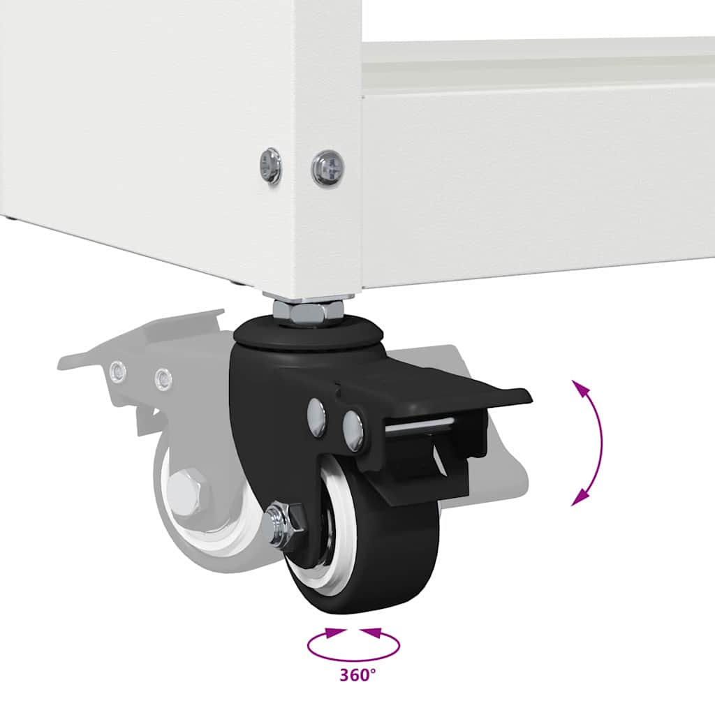 Carrello per Attrezzi con lo scaffale Bianco 75 x 35 x 73 cm 874540