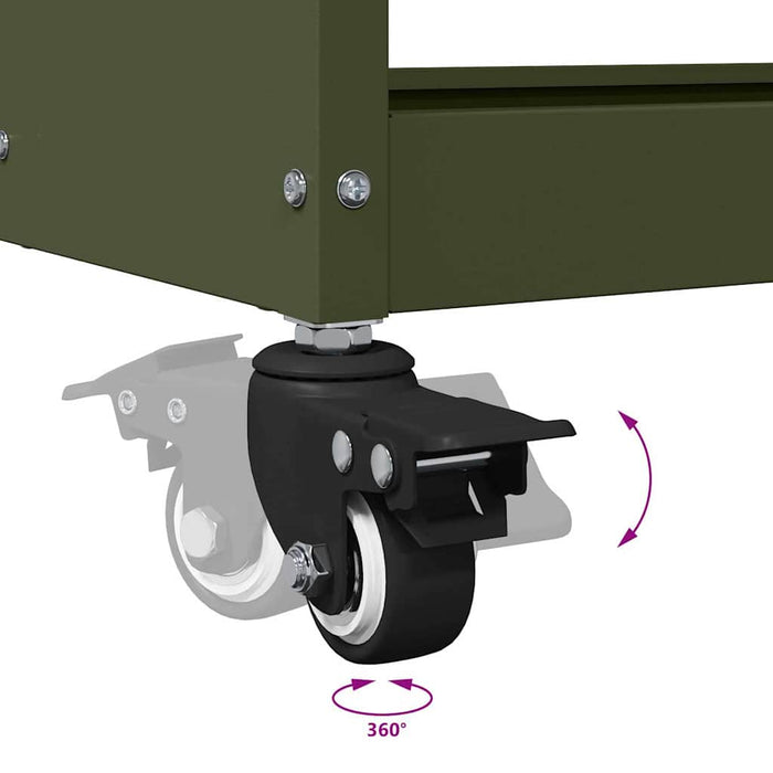 vidaXL Carrello per Attrezzi con ruota Oliver verde 75 x 35 x 73 cm