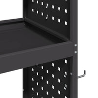 vidaXL Carrello per Attrezzi con lo scaffale Nero 65 x 35 x 111 cm