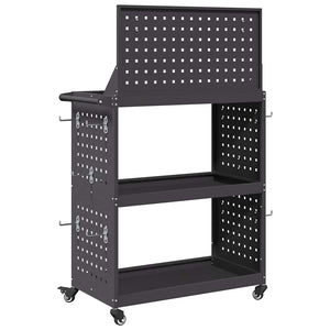 Carrello per Attrezzi con lo scaffale Nero 65 x 35 x 111 cm 874546