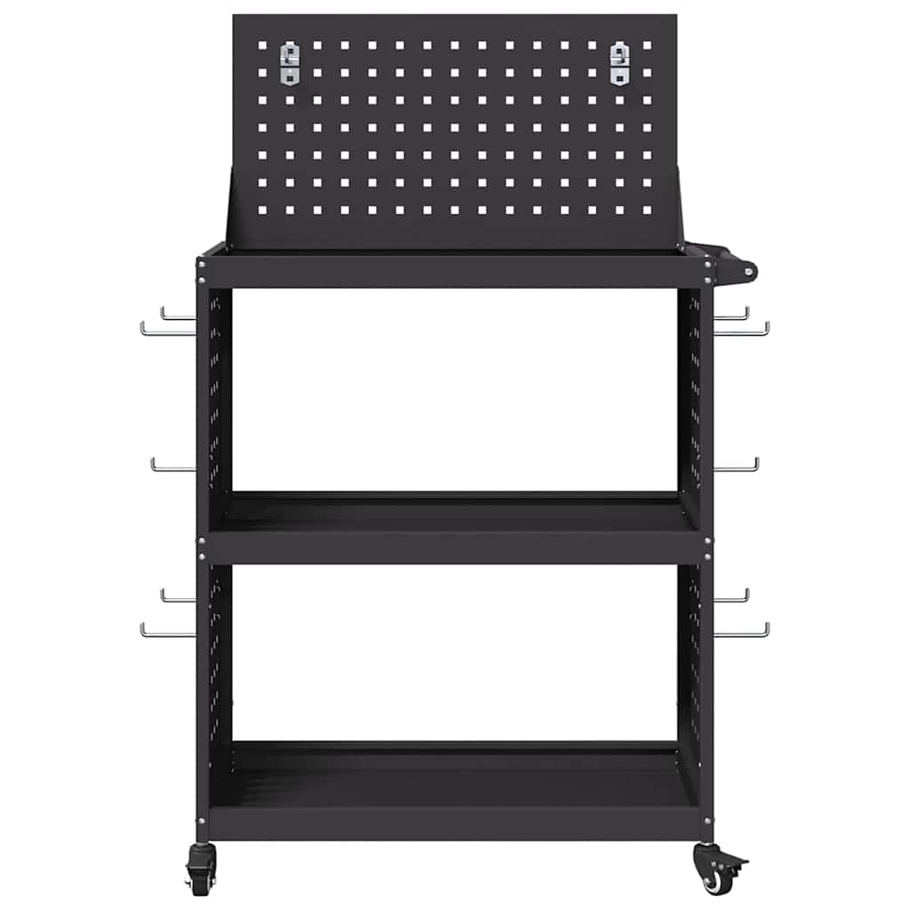 Carrello per Attrezzi con lo scaffale Nero 65 x 35 x 111 cm 874546