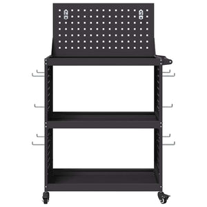 Carrello per Attrezzi con lo scaffale Nero 65 x 35 x 111 cm 874546