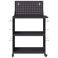 vidaXL Carrello per Attrezzi con lo scaffale Nero 65 x 35 x 111 cm