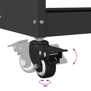 Carrello per Attrezzi con lo scaffale Nero 65 x 35 x 111 cm 874546