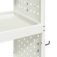 vidaXL Carrello per Attrezzi con lo scaffale Bianco 65 x 35 x 111 cm