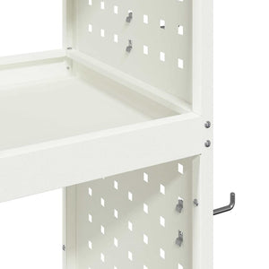 vidaXL Carrello per Attrezzi con lo scaffale Bianco 65 x 35 x 111 cm