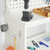 vidaXL Carrello per Attrezzi con lo scaffale Bianco 65 x 35 x 111 cm