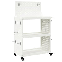Carrello per Attrezzi con lo scaffale Bianco 65 x 35 x 111 cm 874547