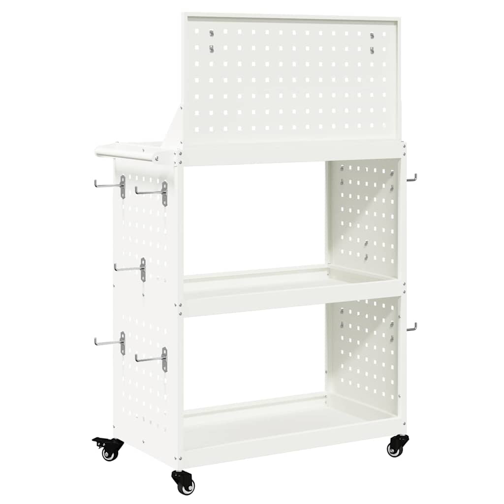 Carrello per Attrezzi con lo scaffale Bianco 65 x 35 x 111 cm 874547