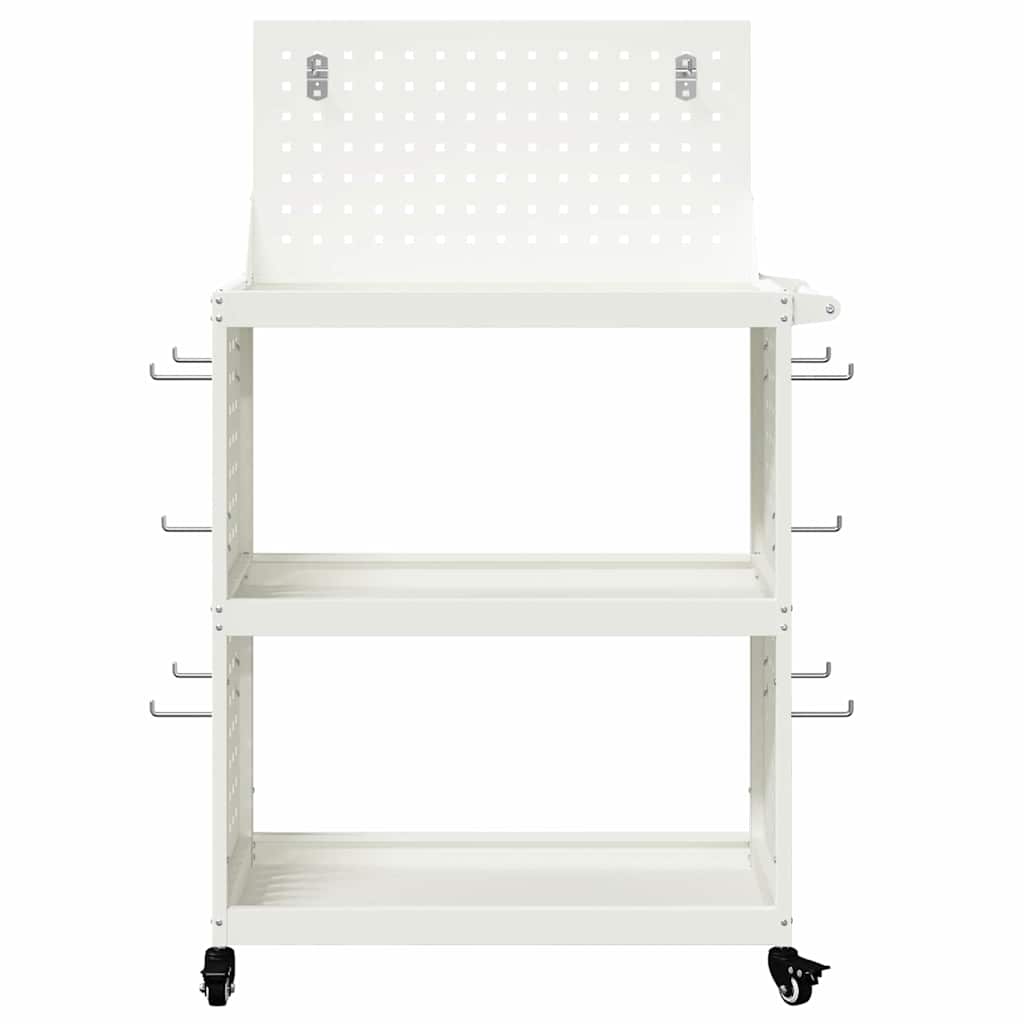 Carrello per Attrezzi con lo scaffale Bianco 65 x 35 x 111 cm 874547