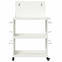 vidaXL Carrello per Attrezzi con lo scaffale Bianco 65 x 35 x 111 cm