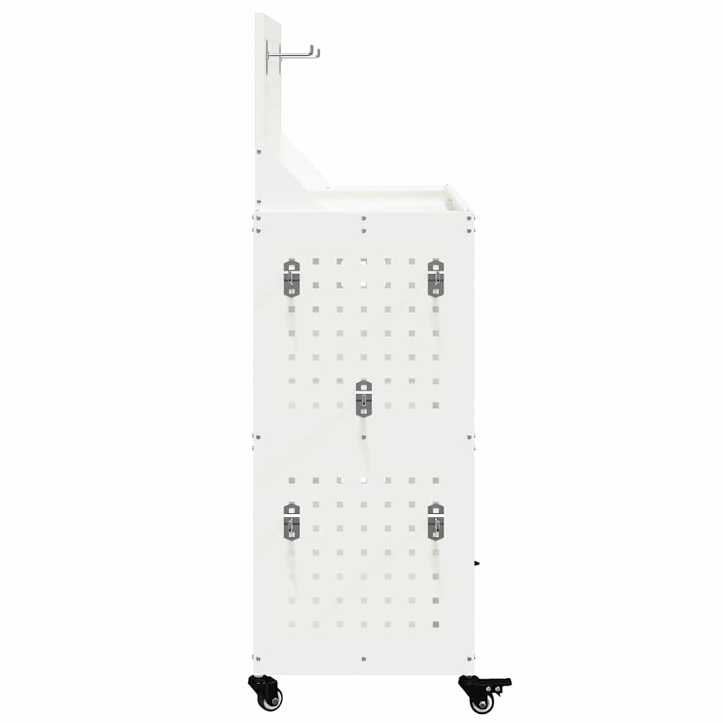 vidaXL Carrello per Attrezzi con lo scaffale Bianco 65 x 35 x 111 cm