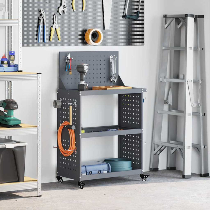 Carrello per Attrezzi con ruota Antracite 65 x 35 x 111 cm 874548