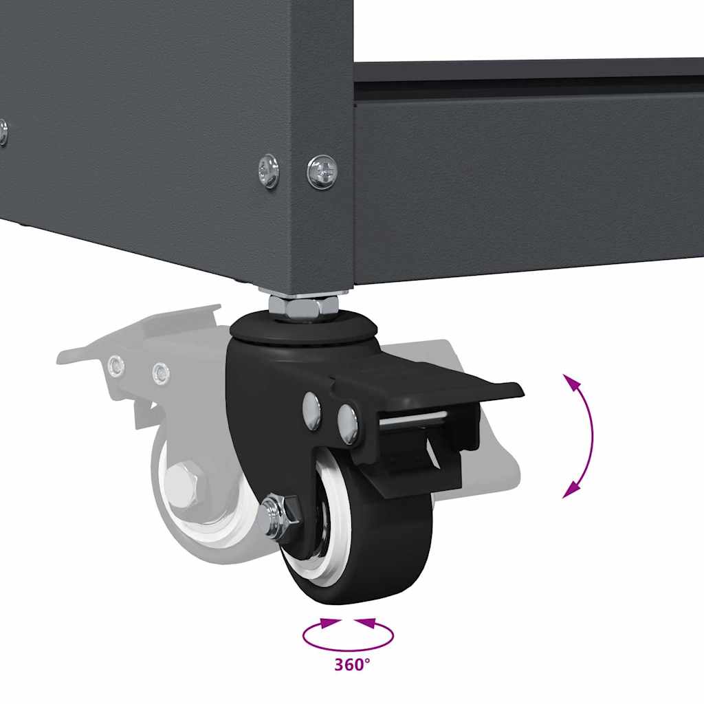Carrello per Attrezzi con ruota Antracite 65 x 35 x 111 cm 874548