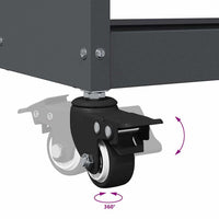 vidaXL Carrello per Attrezzi con ruota Antracite 65 x 35 x 111 cm