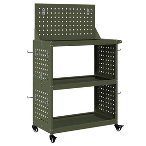 vidaXL Carrello per Attrezzi con ruota Oliver verde 65 x 35 x 111 cm