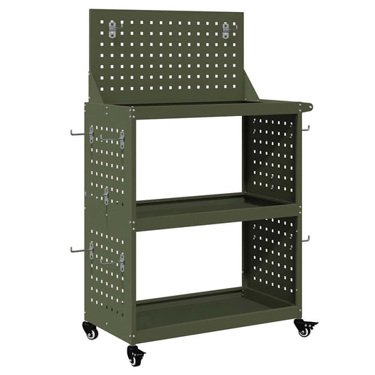 vidaXL Carrello per Attrezzi con ruota Oliver verde 65 x 35 x 111 cm