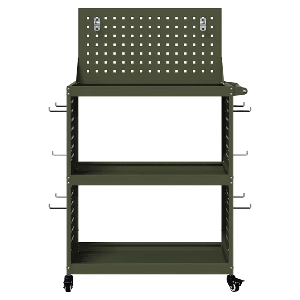 vidaXL Carrello per Attrezzi con ruota Oliver verde 65 x 35 x 111 cm
