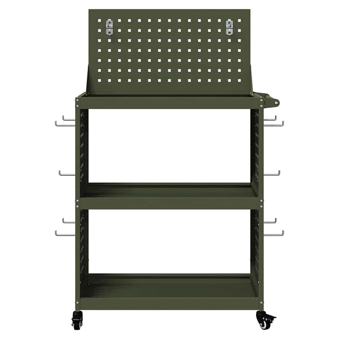 vidaXL Carrello per Attrezzi con ruota Oliver verde 65 x 35 x 111 cm
