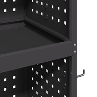 Carrello per Attrezzi con lo scaffale Nero 65 x 35 x 111 cm 874553