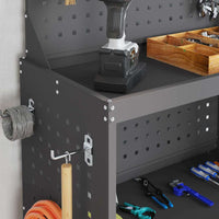 vidaXL Carrello per Attrezzi con lo scaffale Nero 65 x 35 x 111 cm