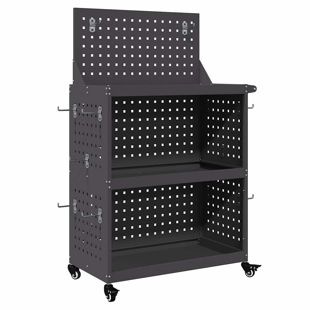 Carrello per Attrezzi con lo scaffale Nero 65 x 35 x 111 cm 874553