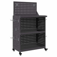 vidaXL Carrello per Attrezzi con lo scaffale Nero 65 x 35 x 111 cm
