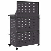 vidaXL Carrello per Attrezzi con lo scaffale Nero 65 x 35 x 111 cm