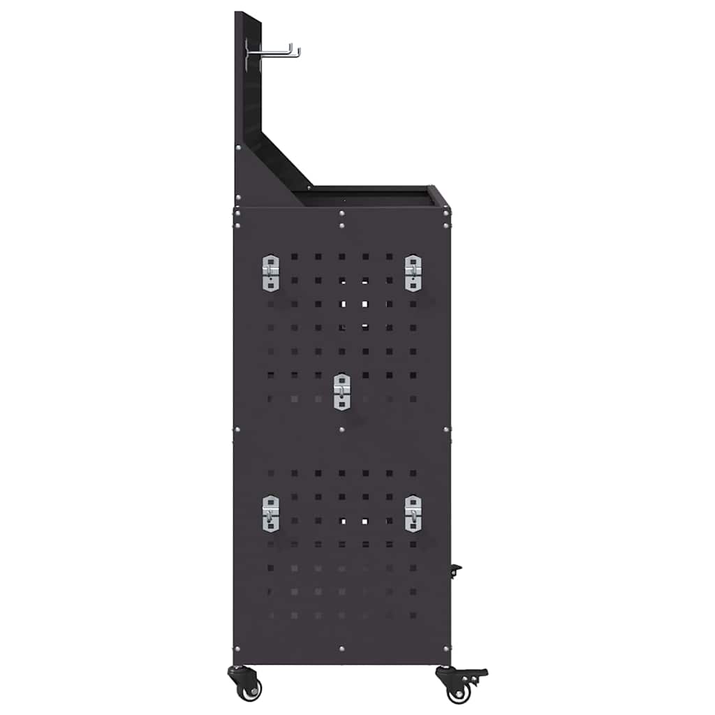 Carrello per Attrezzi con lo scaffale Nero 65 x 35 x 111 cm 874553