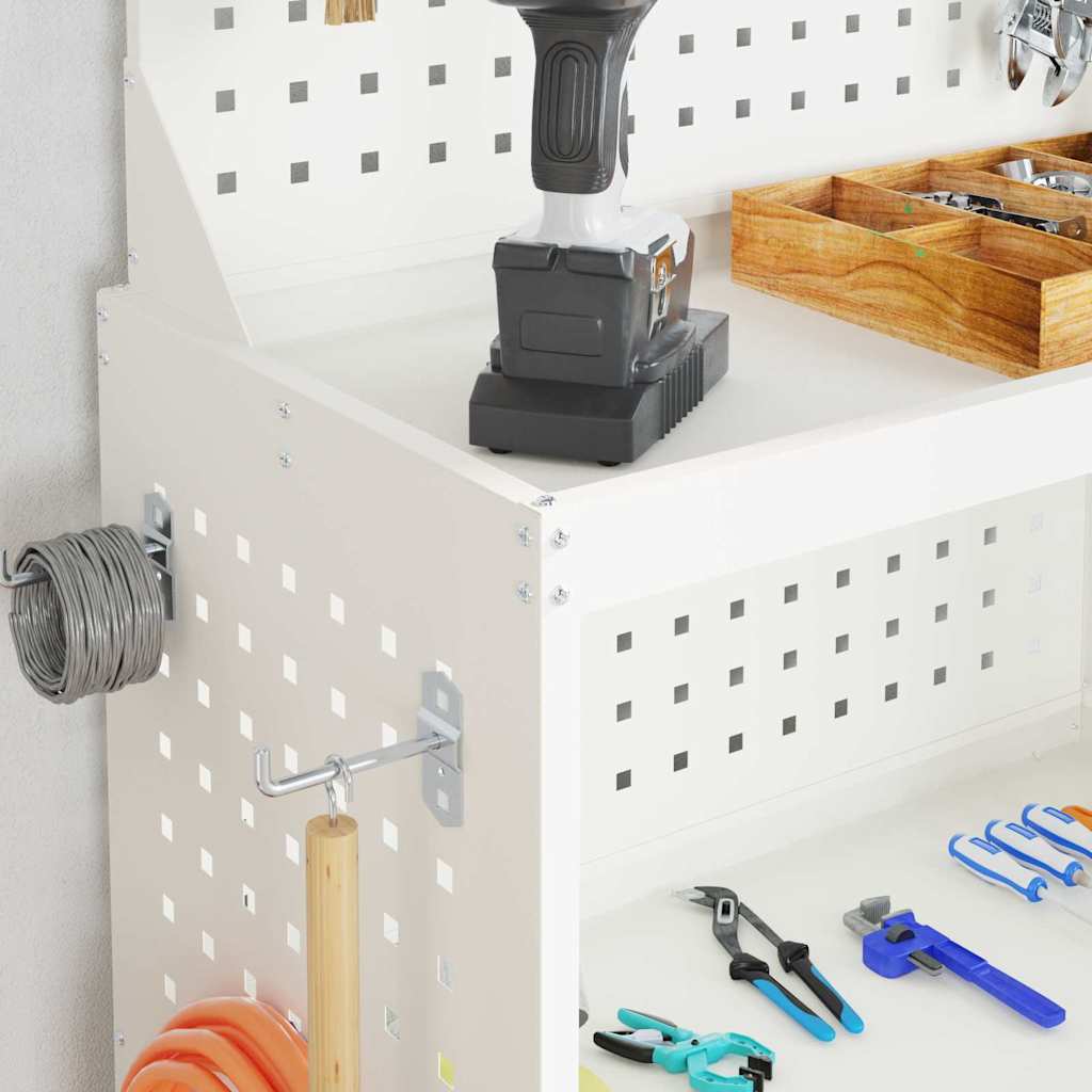 Carrello per Attrezzi con lo scaffale Bianco 65 x 35 x 111 cm 874554