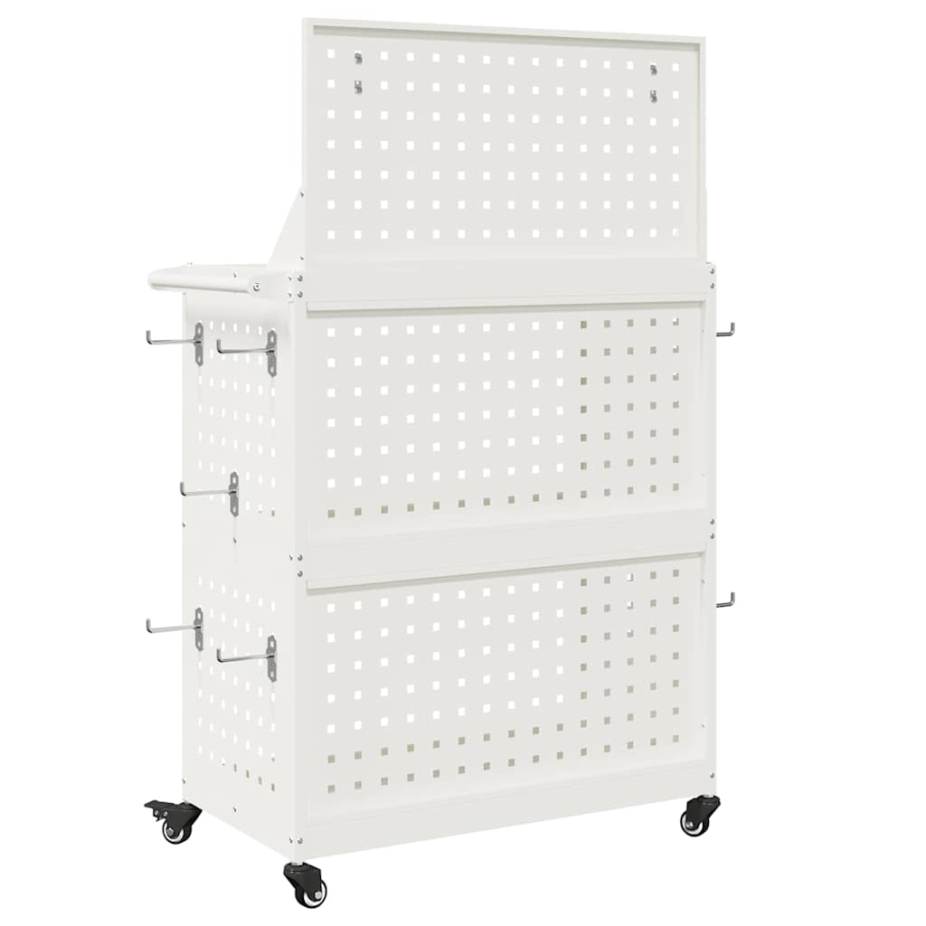 Carrello per Attrezzi con lo scaffale Bianco 65 x 35 x 111 cm 874554
