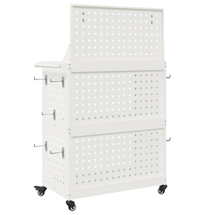 Carrello per Attrezzi con lo scaffale Bianco 65 x 35 x 111 cm 874554