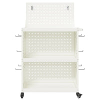 vidaXL Carrello per Attrezzi con lo scaffale Bianco 65 x 35 x 111 cm