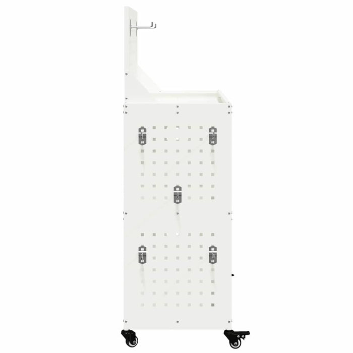 Carrello per Attrezzi con lo scaffale Bianco 65 x 35 x 111 cm 874554