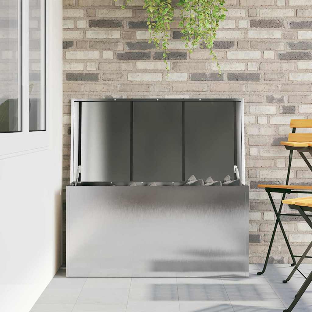 vidaXL Scatola di Stoccaggio Esterno Argento 100 x 50.5 x 50 cm