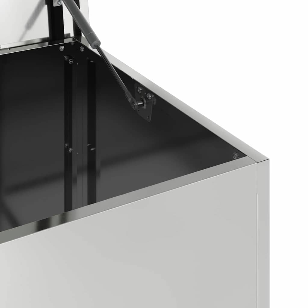 vidaXL Scatola di Stoccaggio Esterno Argento 100 x 50.5 x 50 cm