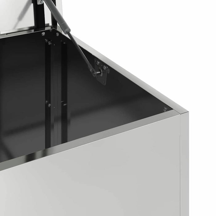 vidaXL Scatola di Stoccaggio Esterno Argento 100 x 50.5 x 50 cm